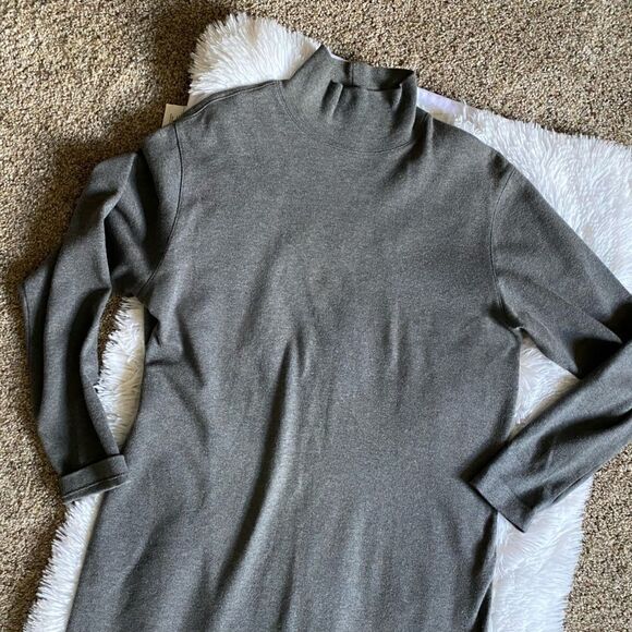 J Crew Long Sleeve Turtleneck Gray Dress Size Medium - Picture 3 of 5